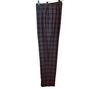 J. McLaughlin Blue Plaid Wool Pants Size 8